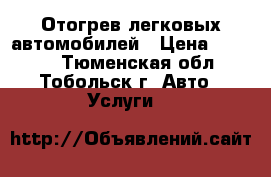 Отогрев легковых автомобилей › Цена ­ 1 000 - Тюменская обл., Тобольск г. Авто » Услуги   
